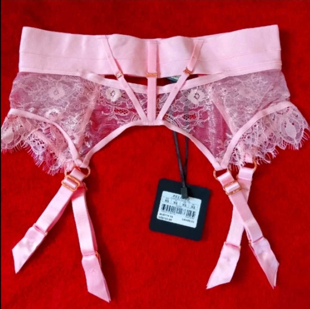 Honey Birdette Belinda Suspender Candy Pink Size:XS